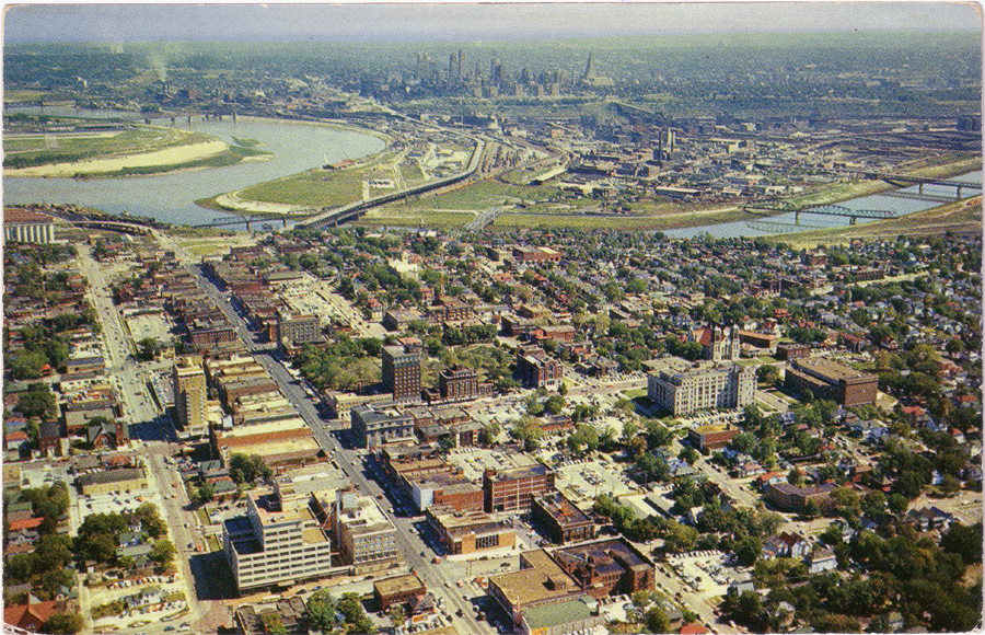 Kansas City aerial view photo postcard 40's or 50's? 