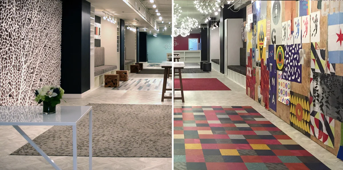 2016 - The centennial year of Mannington Commercial - The entire showroom was switched out, over night, mid-event.