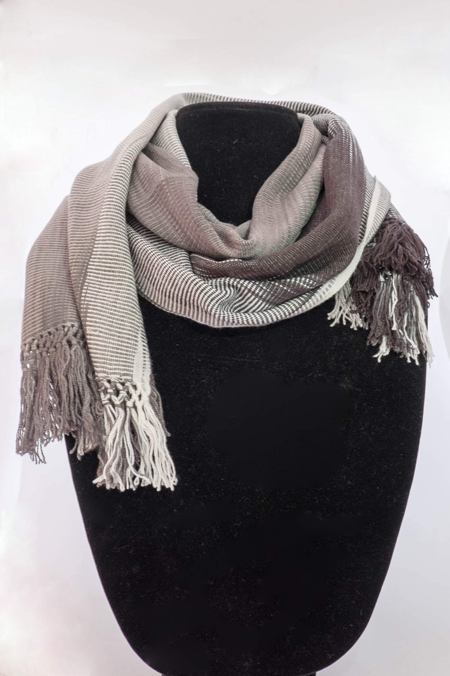 Gray/Black/White Bamboo Scarf $39.00