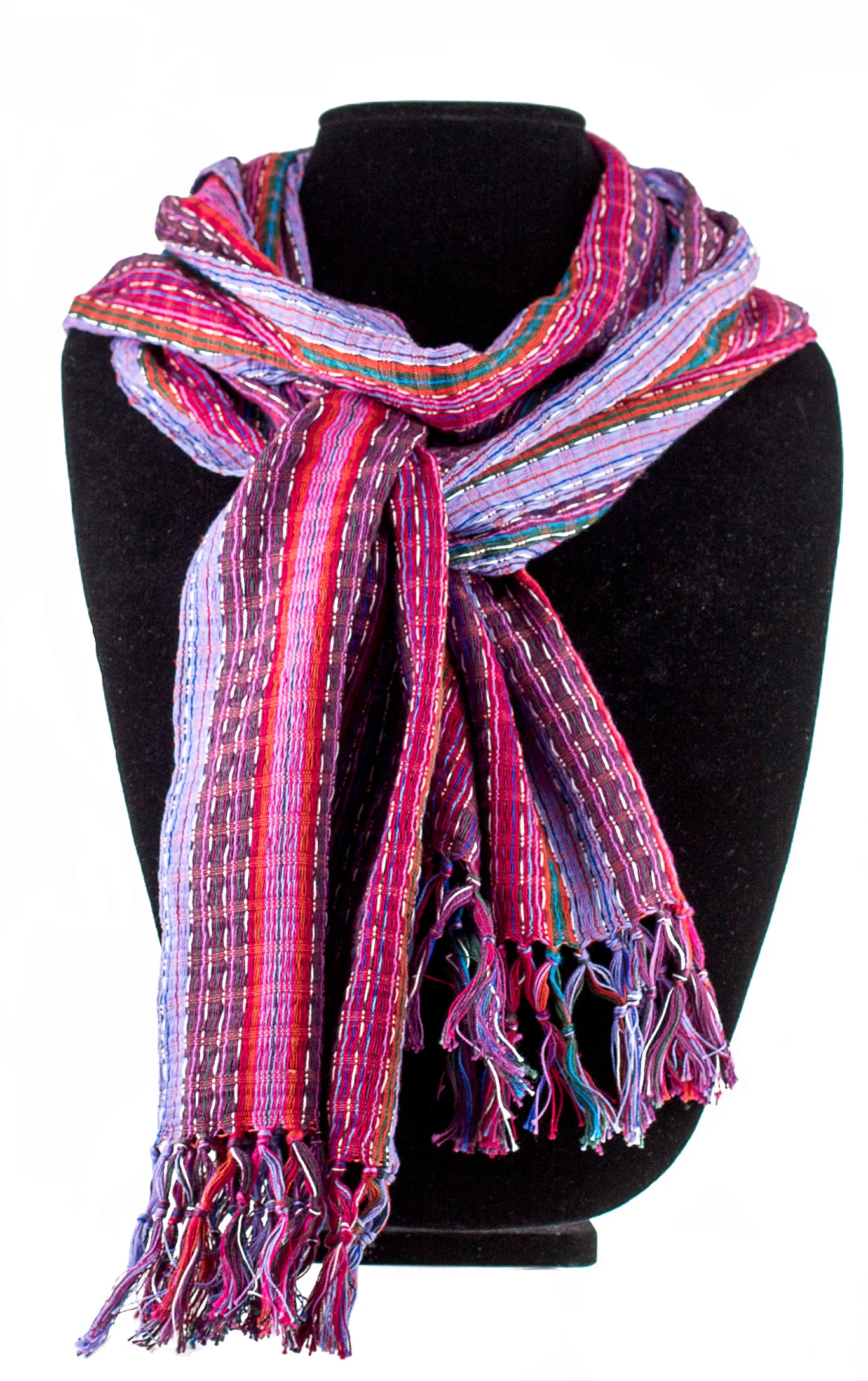 Purples and reds cotton scarf $19.00