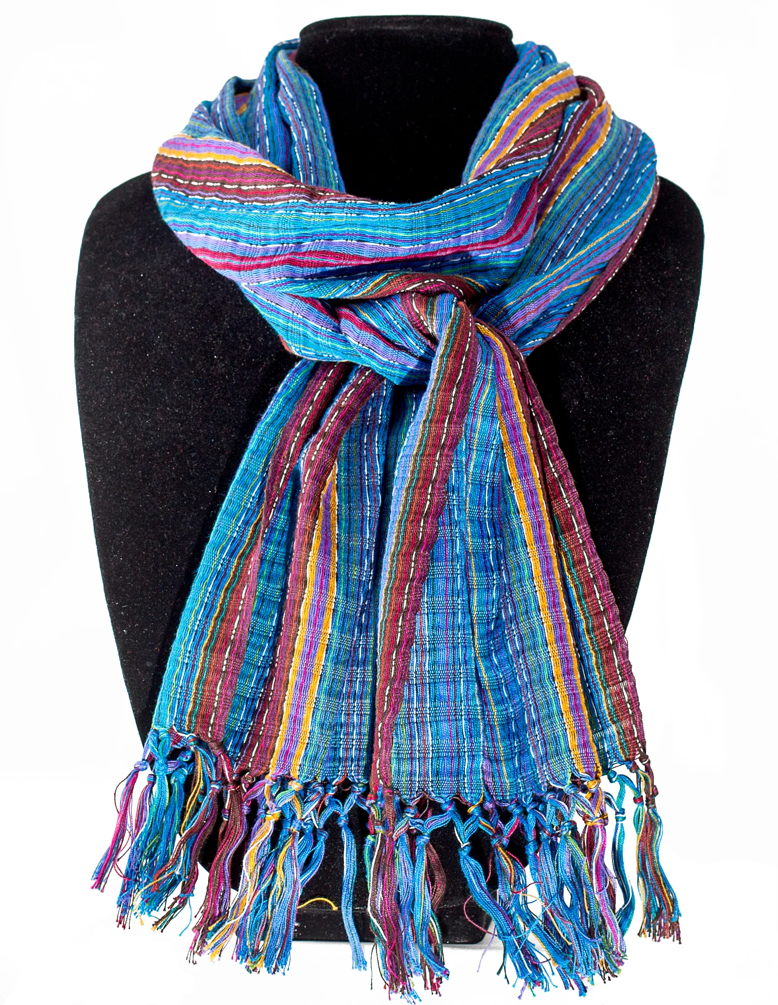 Blues and Purples cotton Scarf $19.00