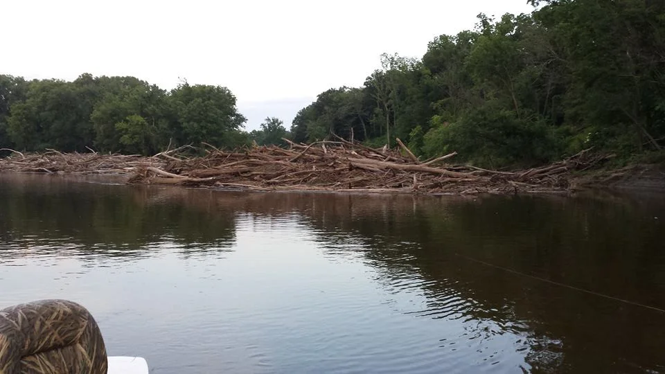 A natural barrier at the top side of an island.