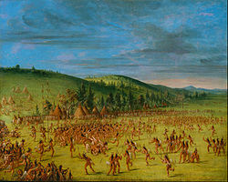 "An Indian Ball Play" by George Catlin