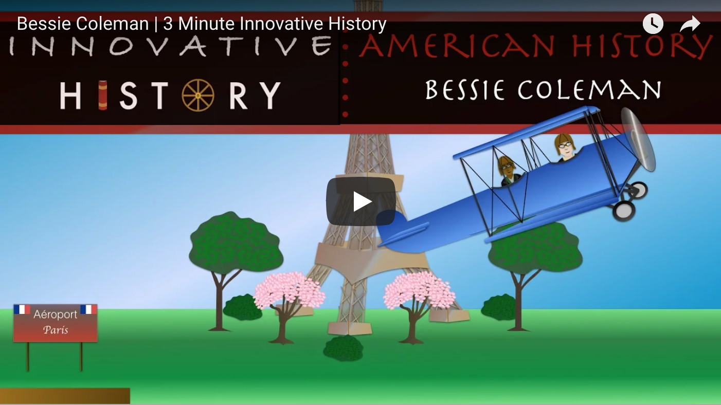 Legitimationsoplysninger skammel Opdatering Bessie Coleman: The First Black Female Pilot — Innovative History | 3  Minute History Videos