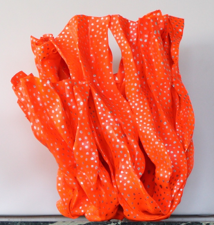 "Fire Lichen" aluminum mesh and mixed media, 22 "x 18" x 16"