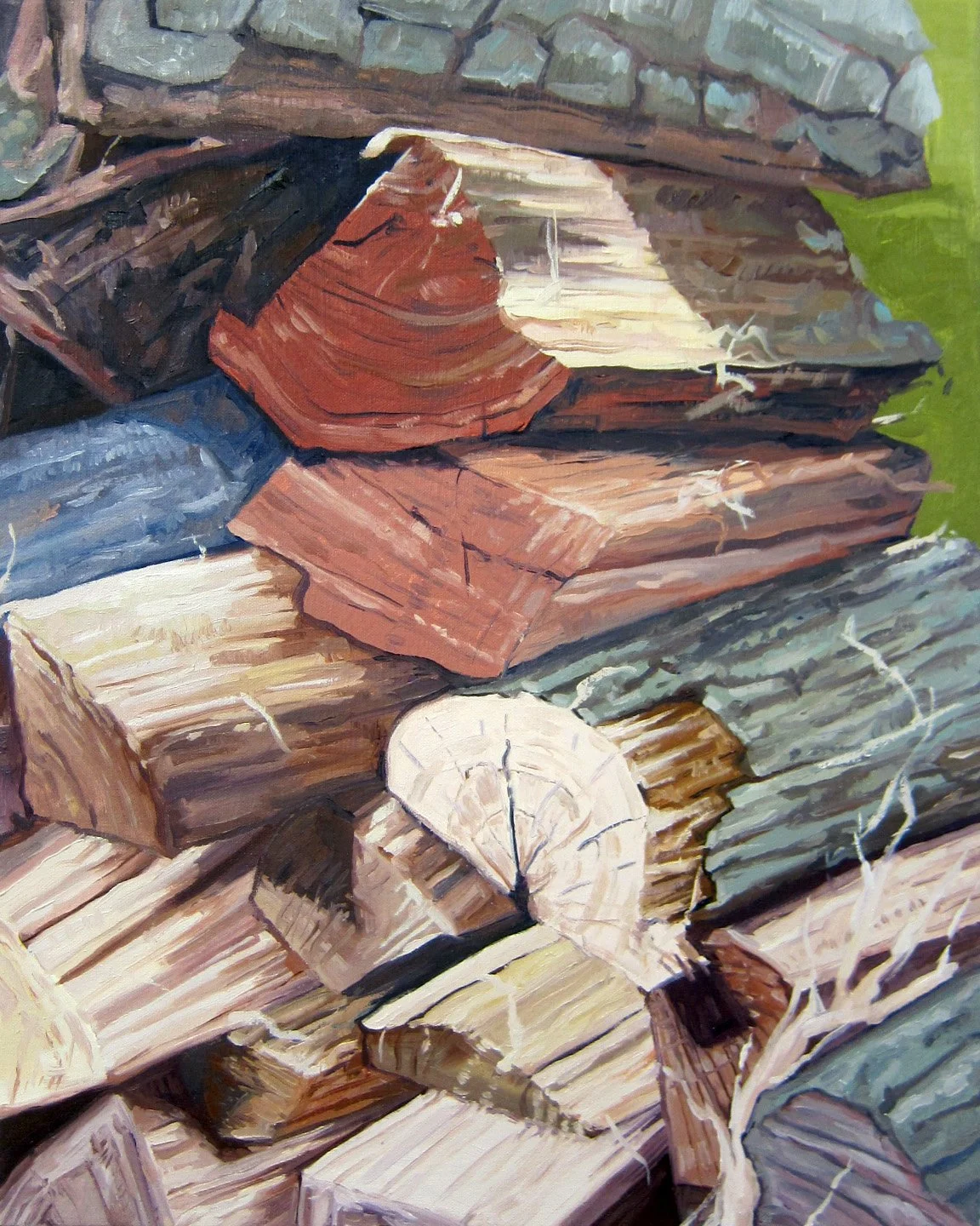    Heaped Timber  , oil on canvas, 20 x 16 inches 