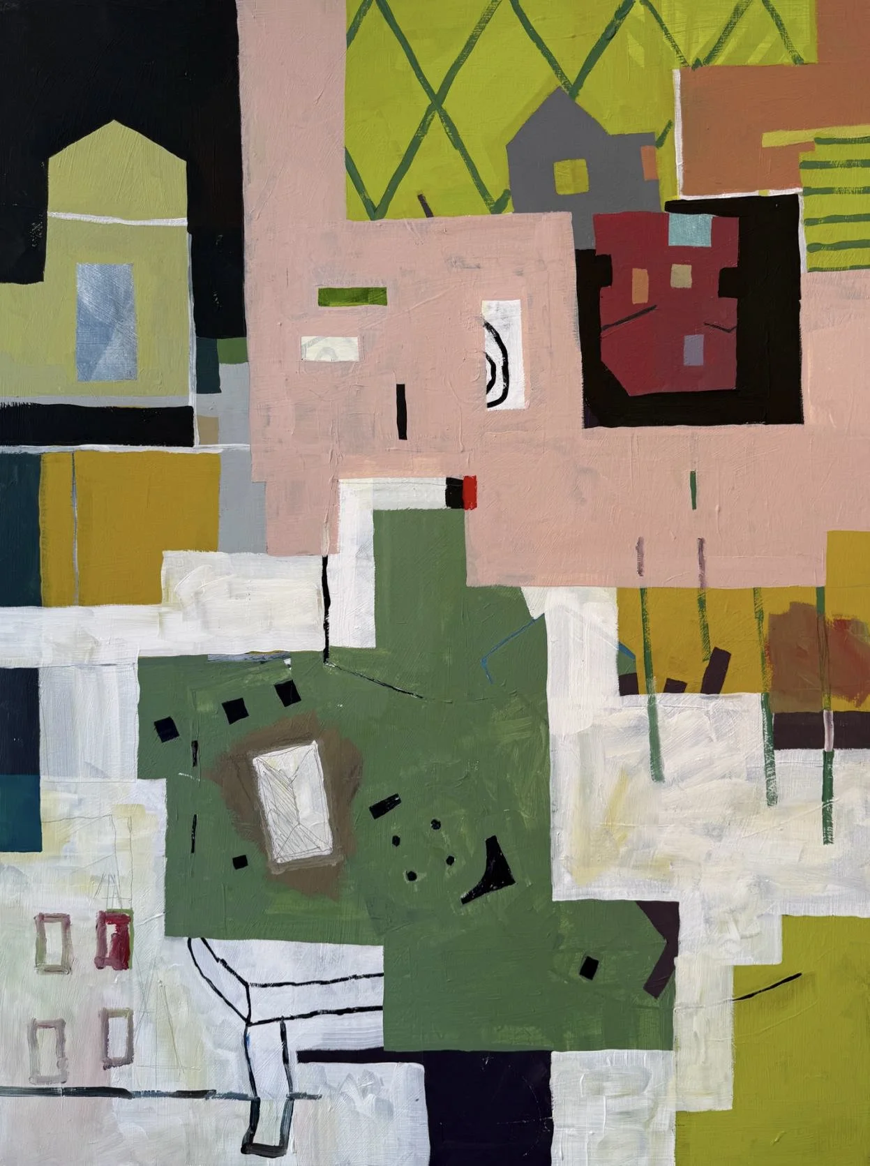    Red House  , acrylic on canvas, 40×30 inches 