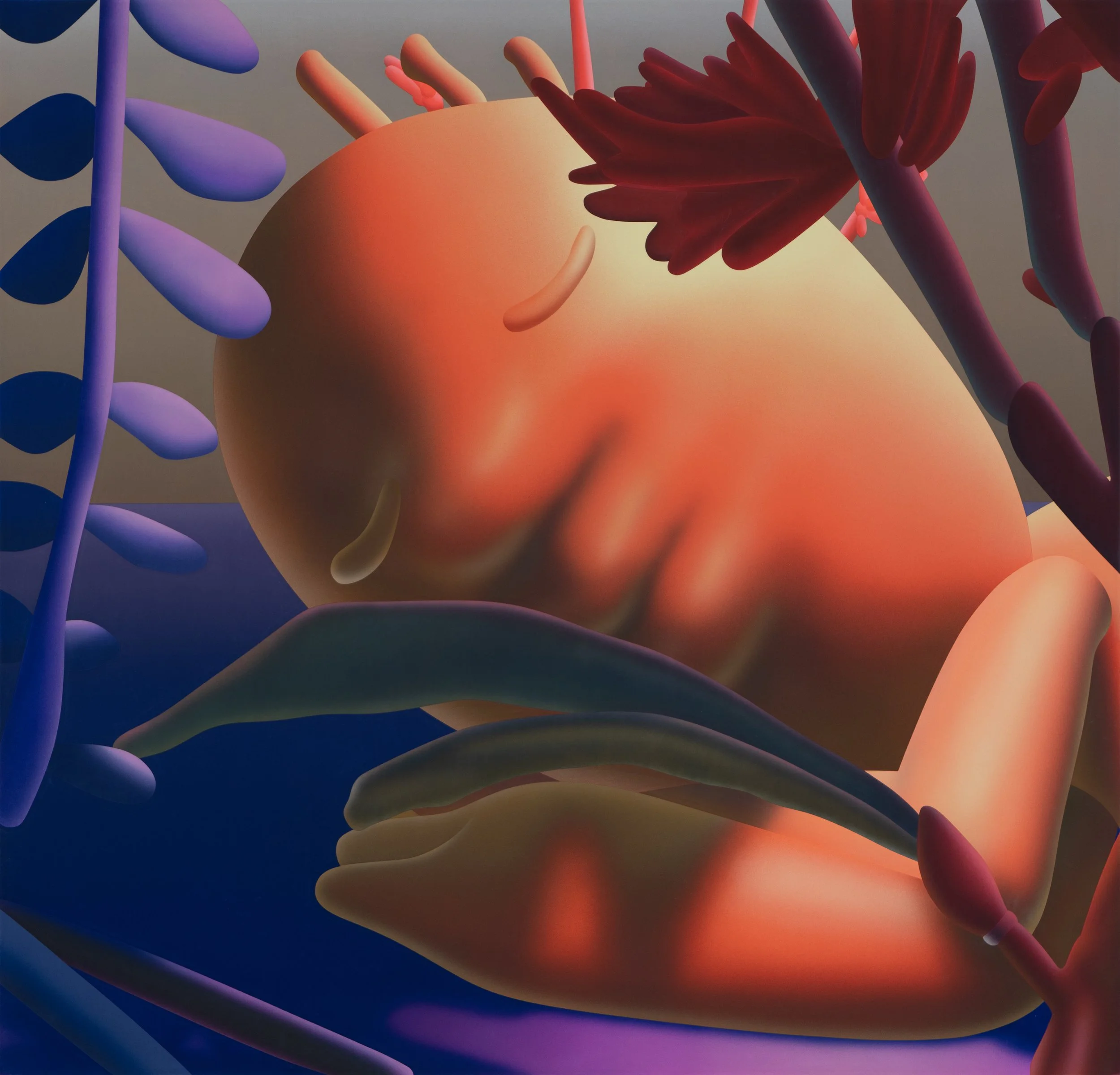    Piri the Dreamer in the Garden #73  , flashe on canvas, 36 × 38 inches 