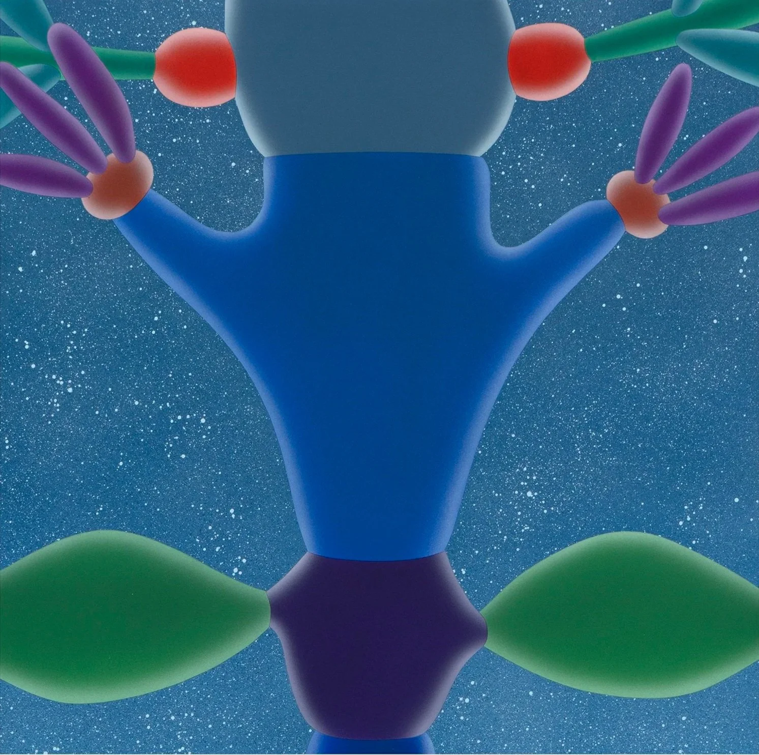    Plant of the Garden (at Night) #76  , flashe on canvas, 14 x 14 inches 