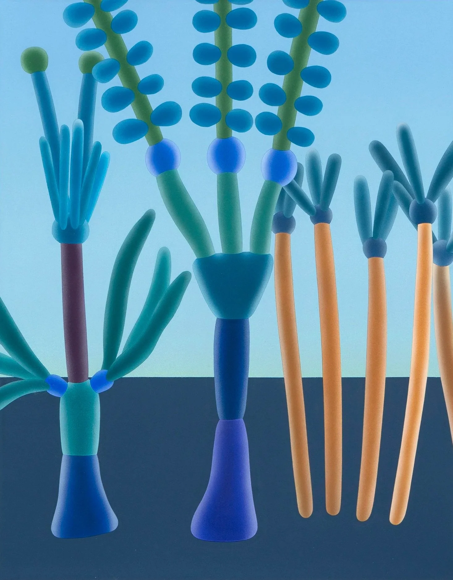    Plants of the Garden (at Night) #77  , flashe on canvas, 14 x 11 inches 