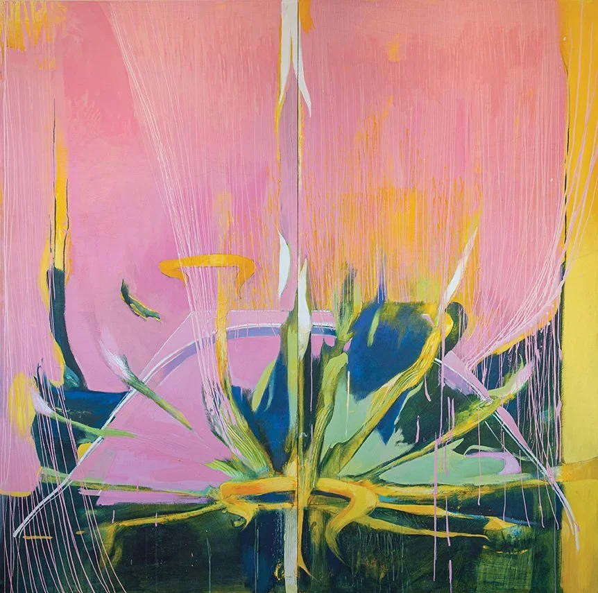    The Garden Bed  , acrylic on canvas, 96 × 96 inches 