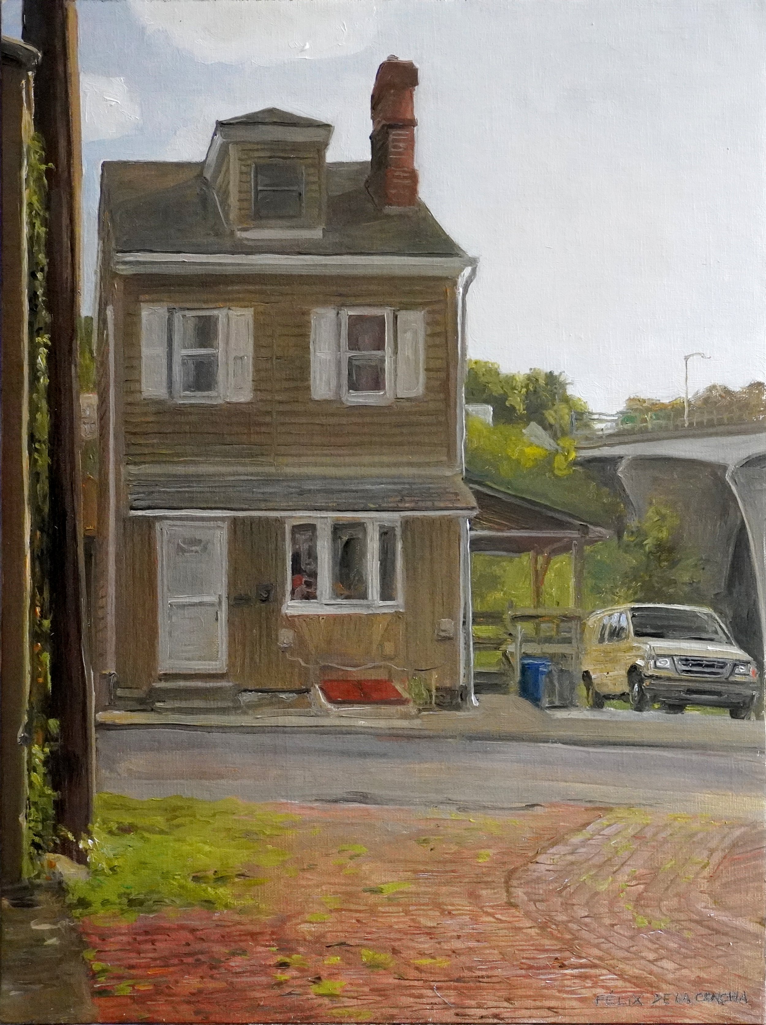    Bloomfield Bridge from Nickel Way  , oil on board, 16 x 12 inches 