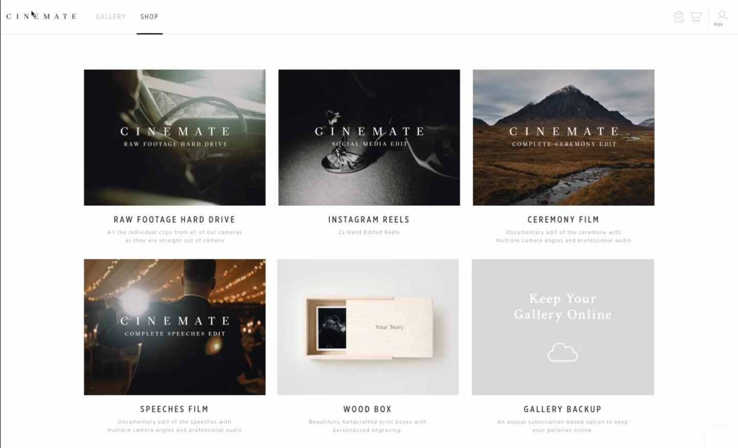 Hybrid Storytelling: Why Top Photographers are Embracing Video 18 You can offer various types of videos for sale in your Pic-Time shop. (Credit: Cinemate)