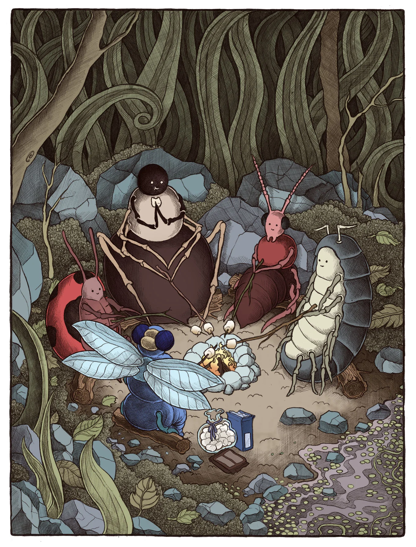Pillbug and Friends Roast Marshmallows.jpg