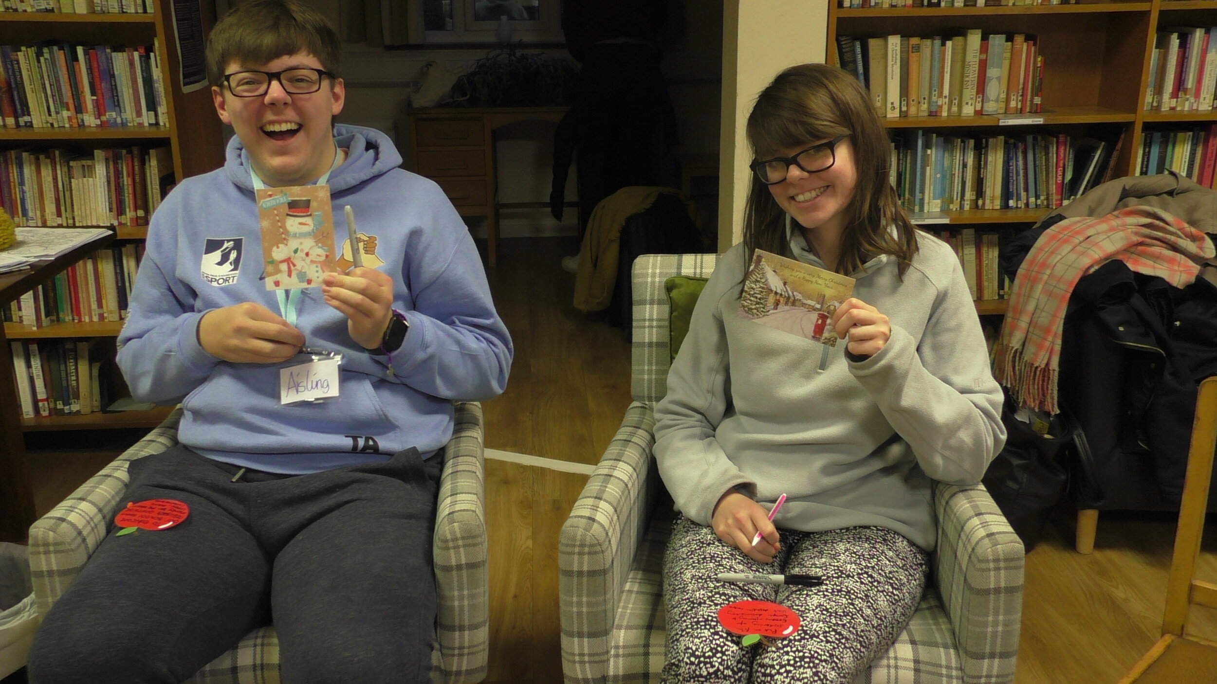 Orla and Tom with cards.JPG