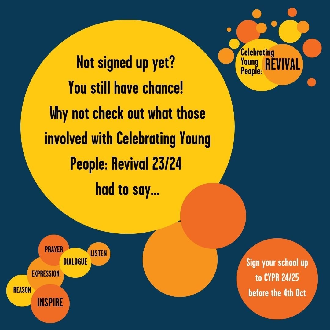 Still time to sign up and find out more info about Celebrating Young People: Revival 24/25

Take a look at some of the feed back from 23/24.

If you want to know more information email info@millionminutes.org or follow the Celebrating Young People Re