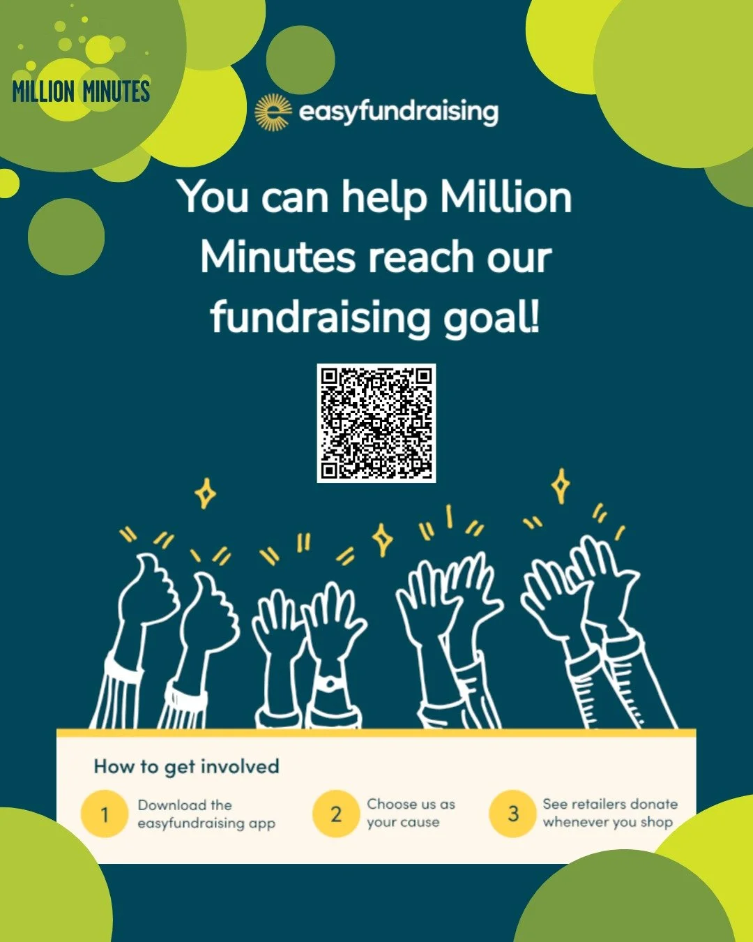 Did you know that you can fundraise for Million Minutes when shopping online with easyfundraising? It won’t cost you a penny extra.
 
All you need to do is:
1. Go to https://www.easyfundraising.org.uk/causes/million-minutes/ and join for free.
