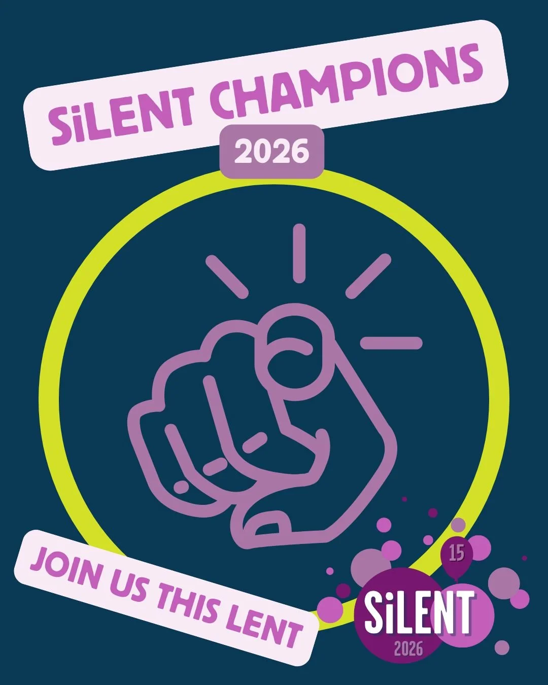 Could you be 1 of 40 SiLENT Champions for 2026?
Your silence can help amplify voices that often go unheard, standing in solidarity with young people across England and Wales.
As a SiLENT Champion, you will:

&bull; Commit to 24 hours of silence
&bull