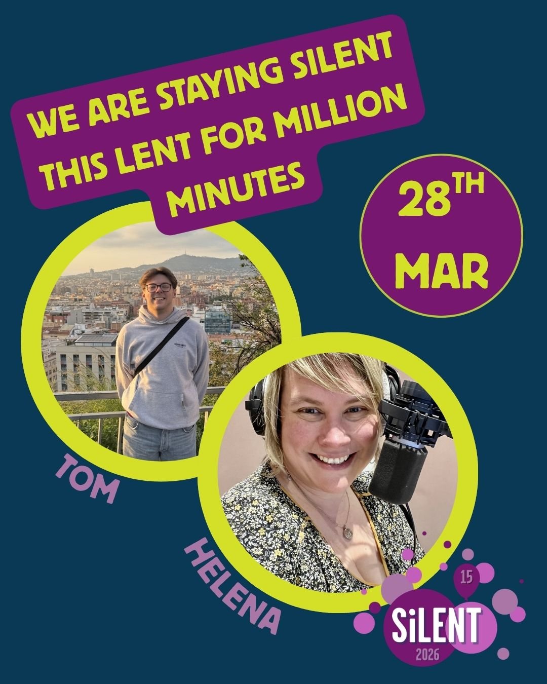 Here we have our final 2 SiLENT Champions Helena, Promotions, Fundraising and Events Manager for@radiomariaengland and Tom, Trustee of Million Minutes and Chair of @sparksocialjustice  steering group.

Helena told us "My sons are growing taller 