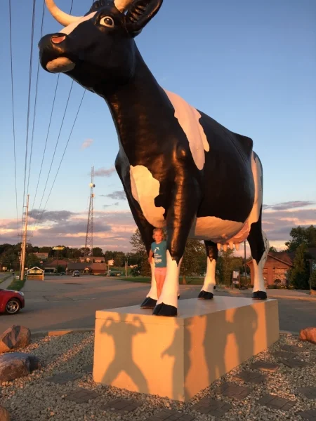 Photo Bombed by a muscly teenager during out first evening in the Midwest.