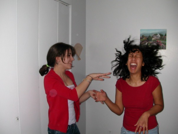 Don't mind the hair, I'm just having a good time!