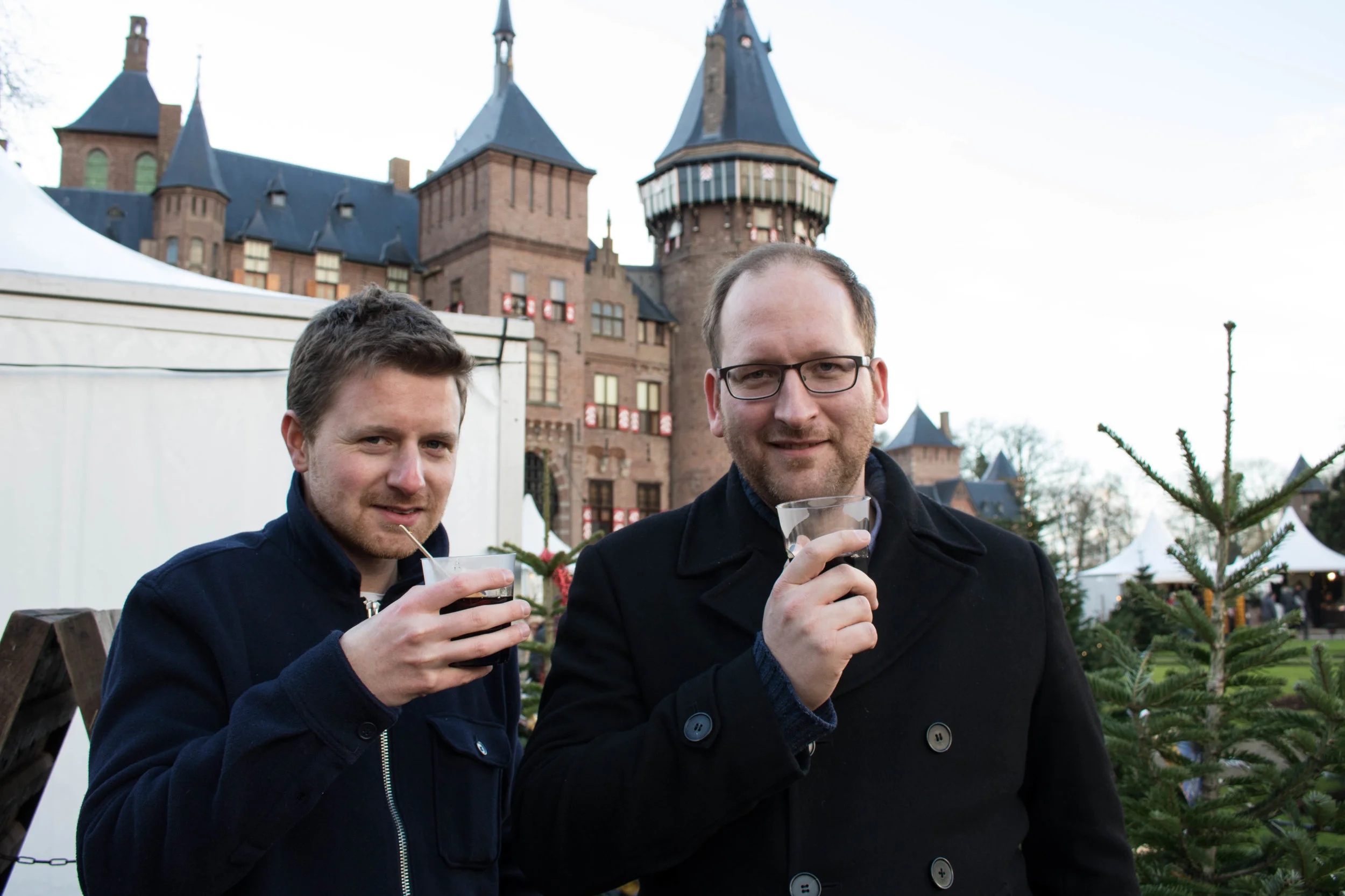 B and Jules enjoying a glass of mulled wine.