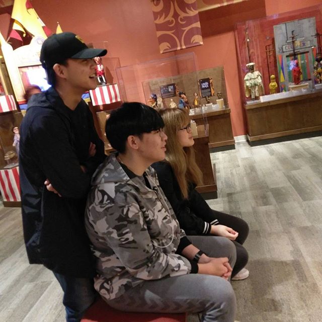Watcjing their peers' performance.