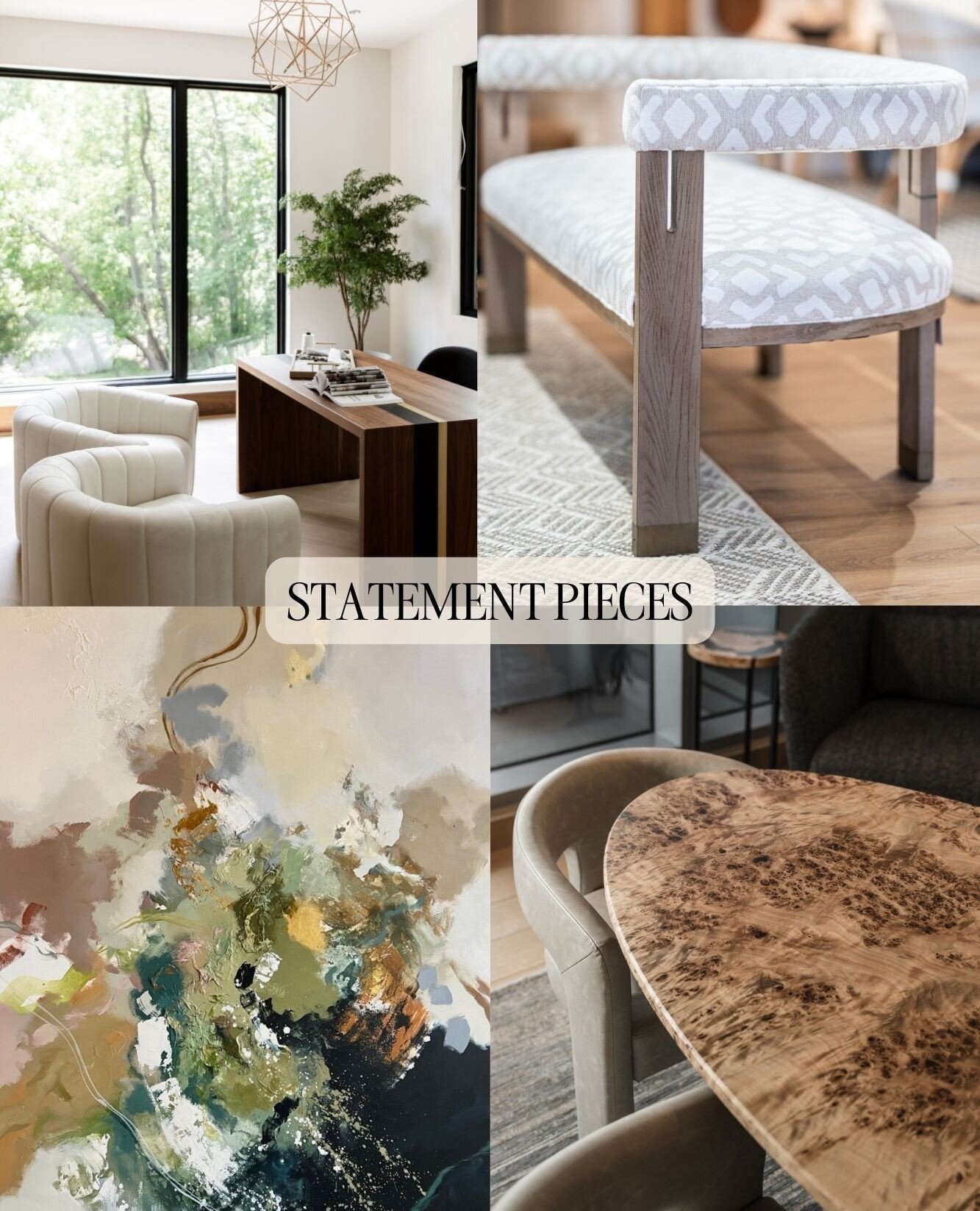 Can we all agree that dull furniture is sooo last year! Make your home the talk of the town with statement pieces that spark joy and ignite conversation.⁠
⁠
Let us help you find a piece that reflects your style and adds personality to your space. Mes