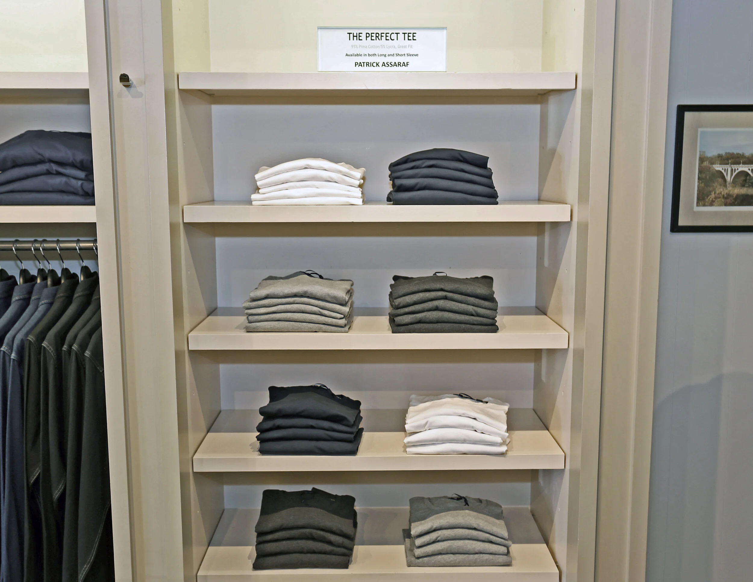  The Perfect Tee in 95% Pima Cotton and 5% Lycra  Available in White, Midnight Blue, Black, Mist Grey and Charcoal 