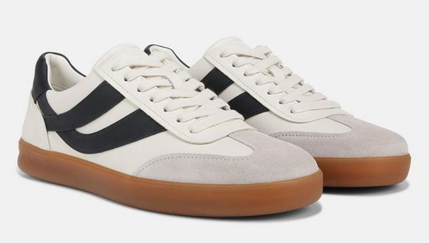Oasis Suede Sneaker on Milk and Night Blue $250