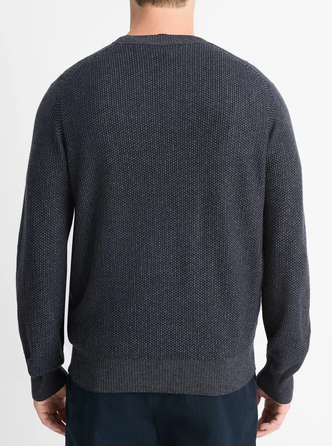Geo-Jacquard Wool Blend Sweater in Coastal Blue/Med. Grey $298