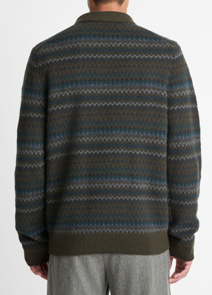 Fairaisle Wool/Cashmere Johnny Collar Sweater $498