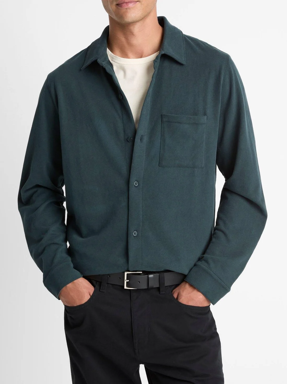 Sueded Jersey LS Shirt in Country Racer Green $198
