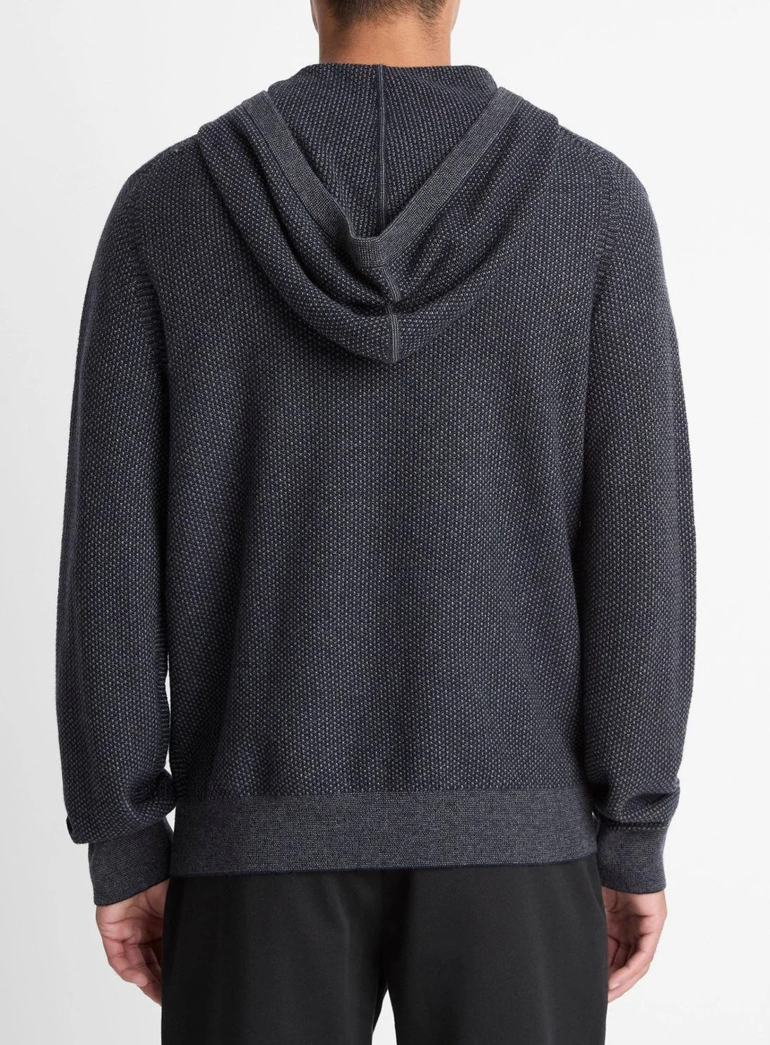 Geo-Jacquard Wool-Blend Sweater Hoodie in Coastal Blue $348