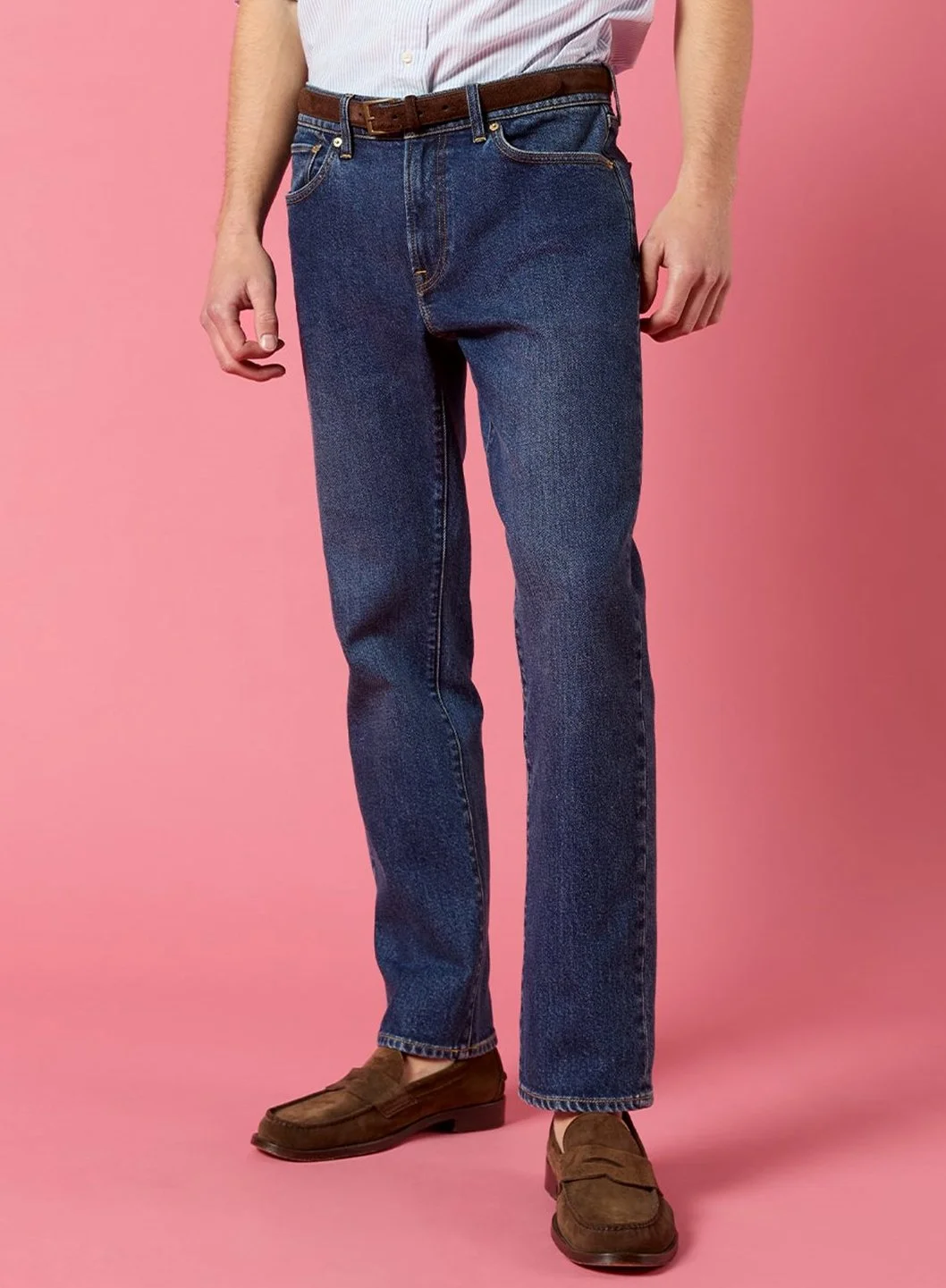 Clift Straight Leg Jean in Medium-Wash Stretch Denim $185