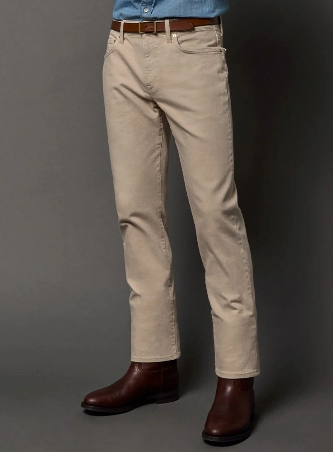 Clift Straight Leg Jean in Stone Stretch Denim $185