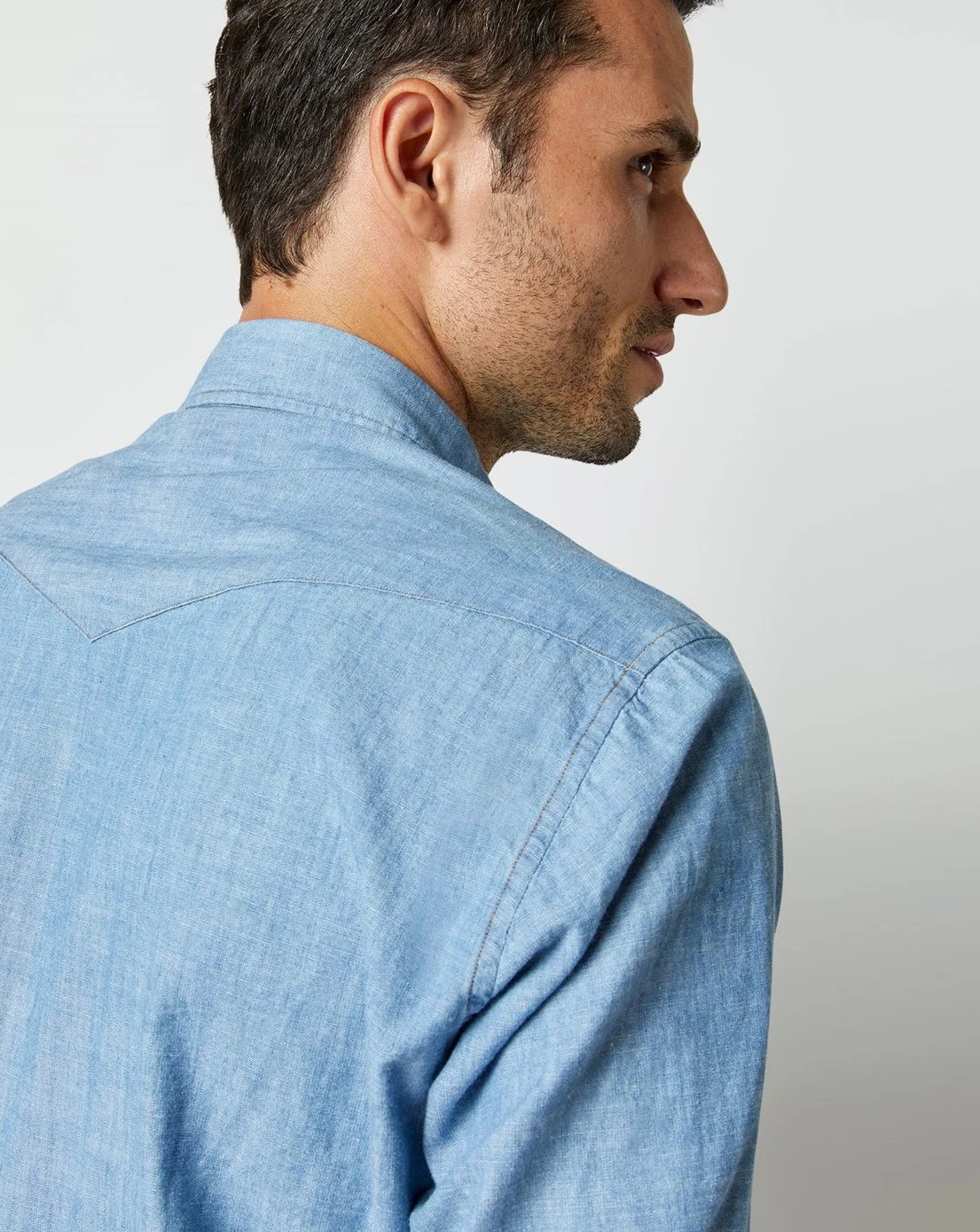 Western Work Shirt in Extra Light Chambray $195