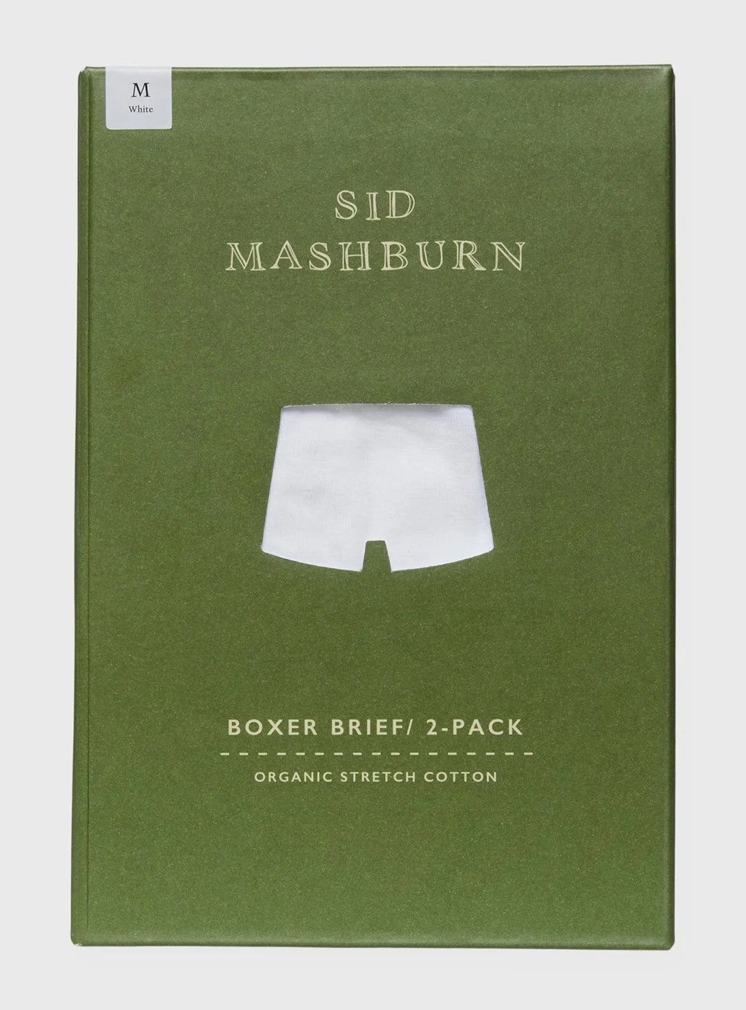 Boxer Brief (2 Pack) in White Organic Stretch Cotton $45