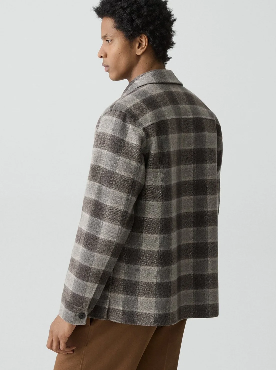 Checked Double-Face Wool/Cashmere Overshirt in Feather Multi $725
