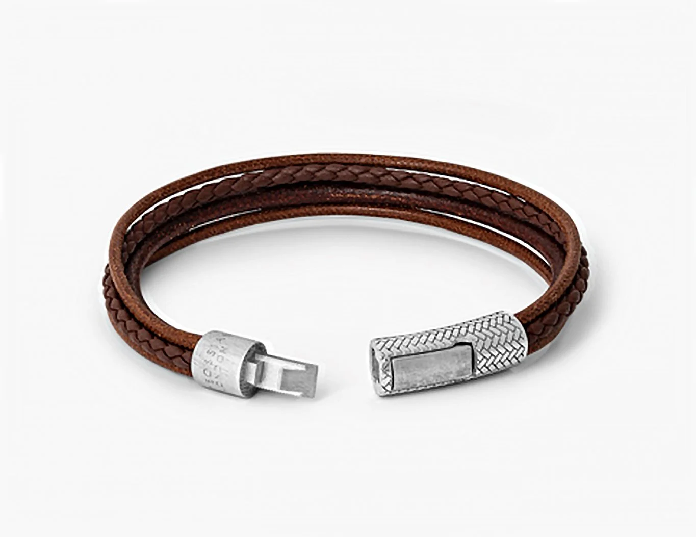 Herringbone Click Multi Strand Bracelet in Brown $585