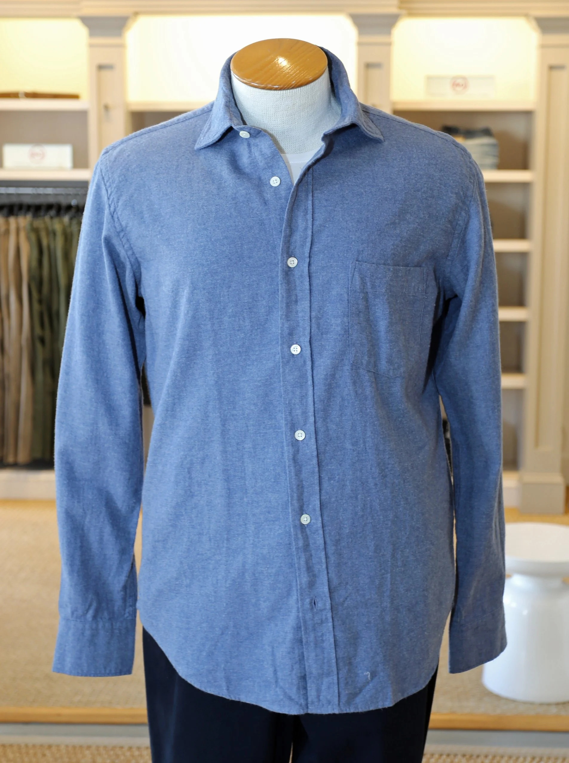 Paul Melange Flannel in Denim $180