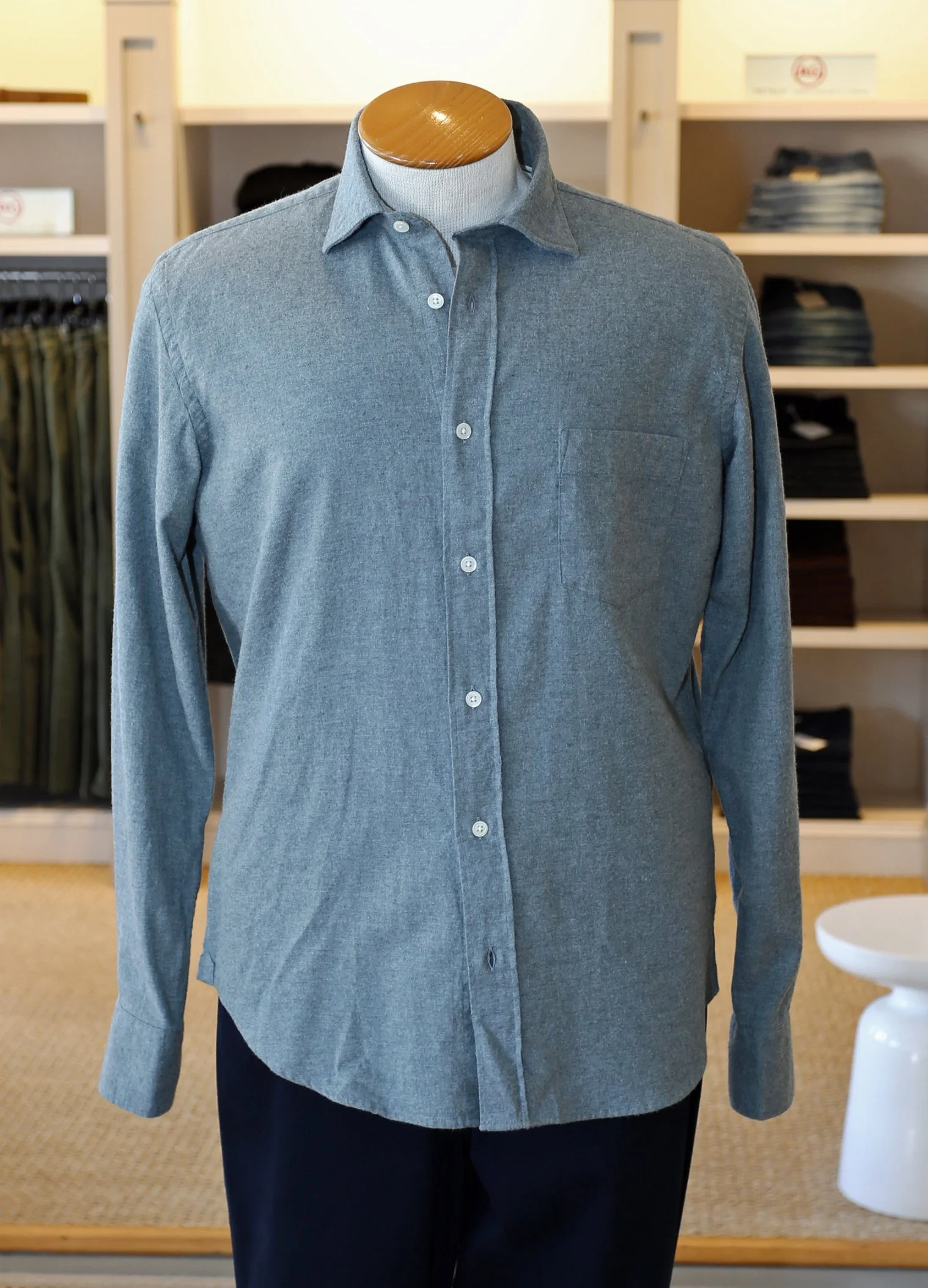 Paul Melange Flannel in Cypress Green $180