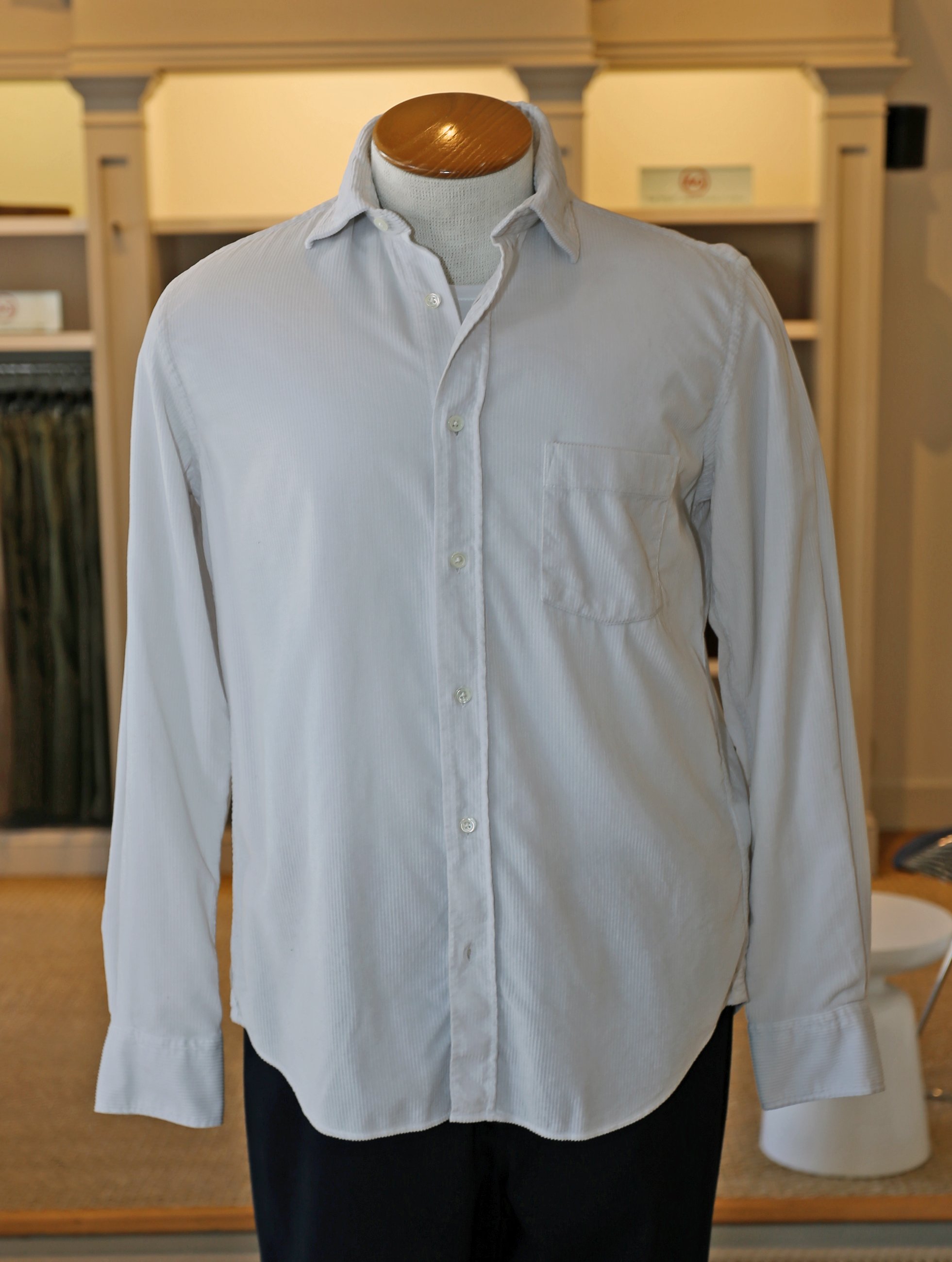 Paul Pat Wales Cord Shirt in Chalk White $245