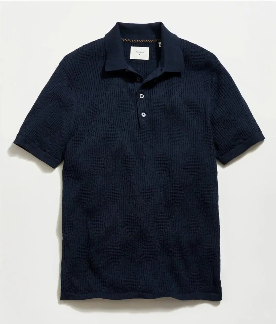Diamond Sweater Polo in Carbon Blue $198
