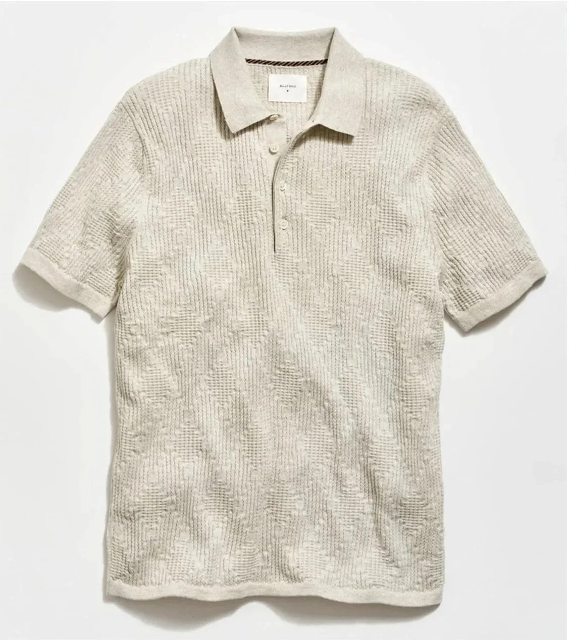 Diamond Sweater Polo in Light Grey Heather $198