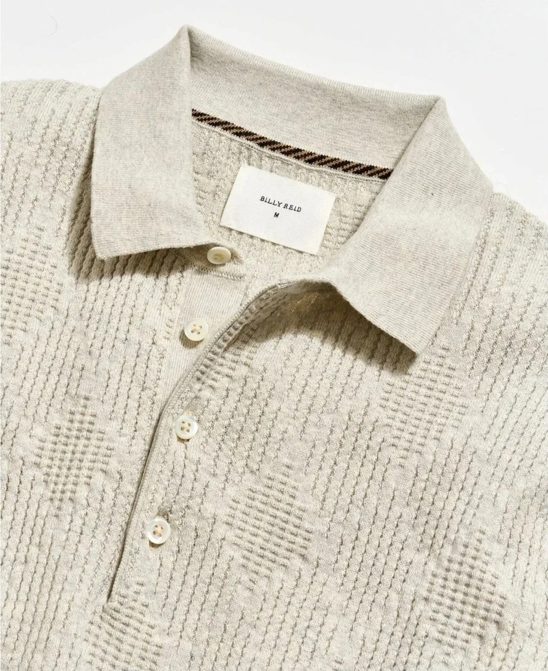 Diamond Sweater Polo in Light Grey Heather $198