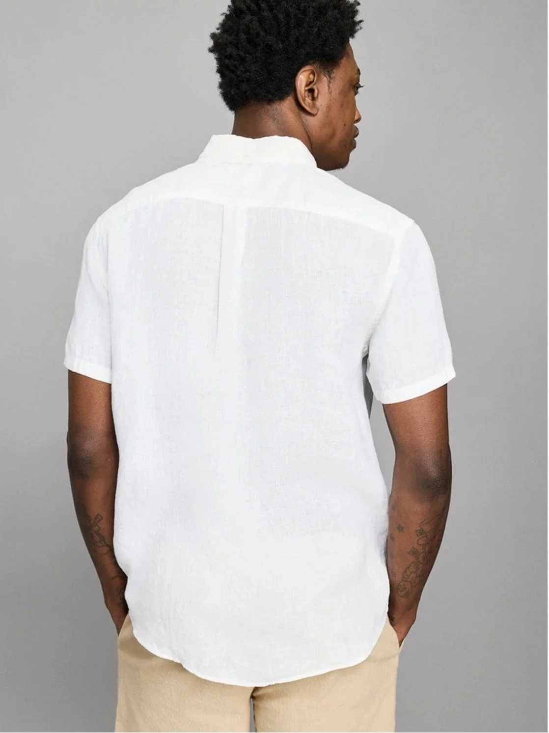 Linen Tuscumbia Button Down in White $178