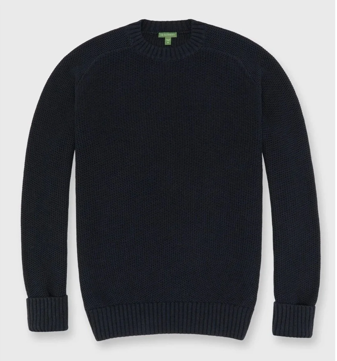 Beach Crewneck Cotton/Linen Sweater in Navy $350