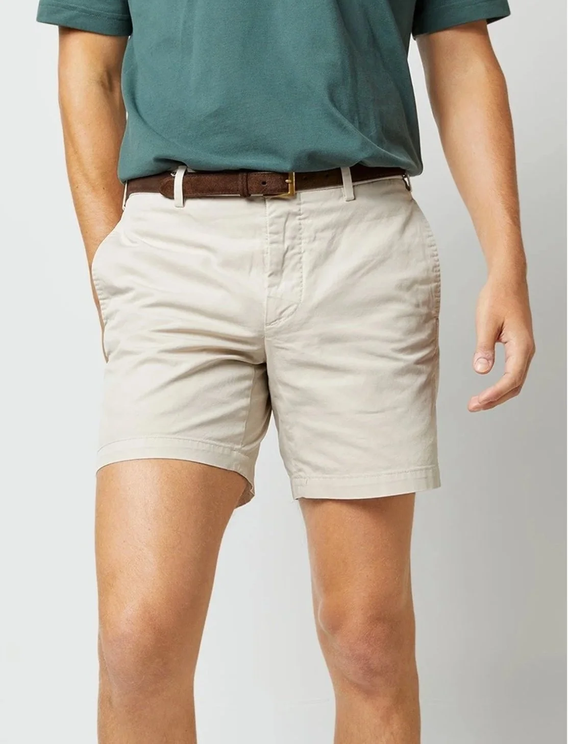 Garment-Dyed Twill Short in Stone $145