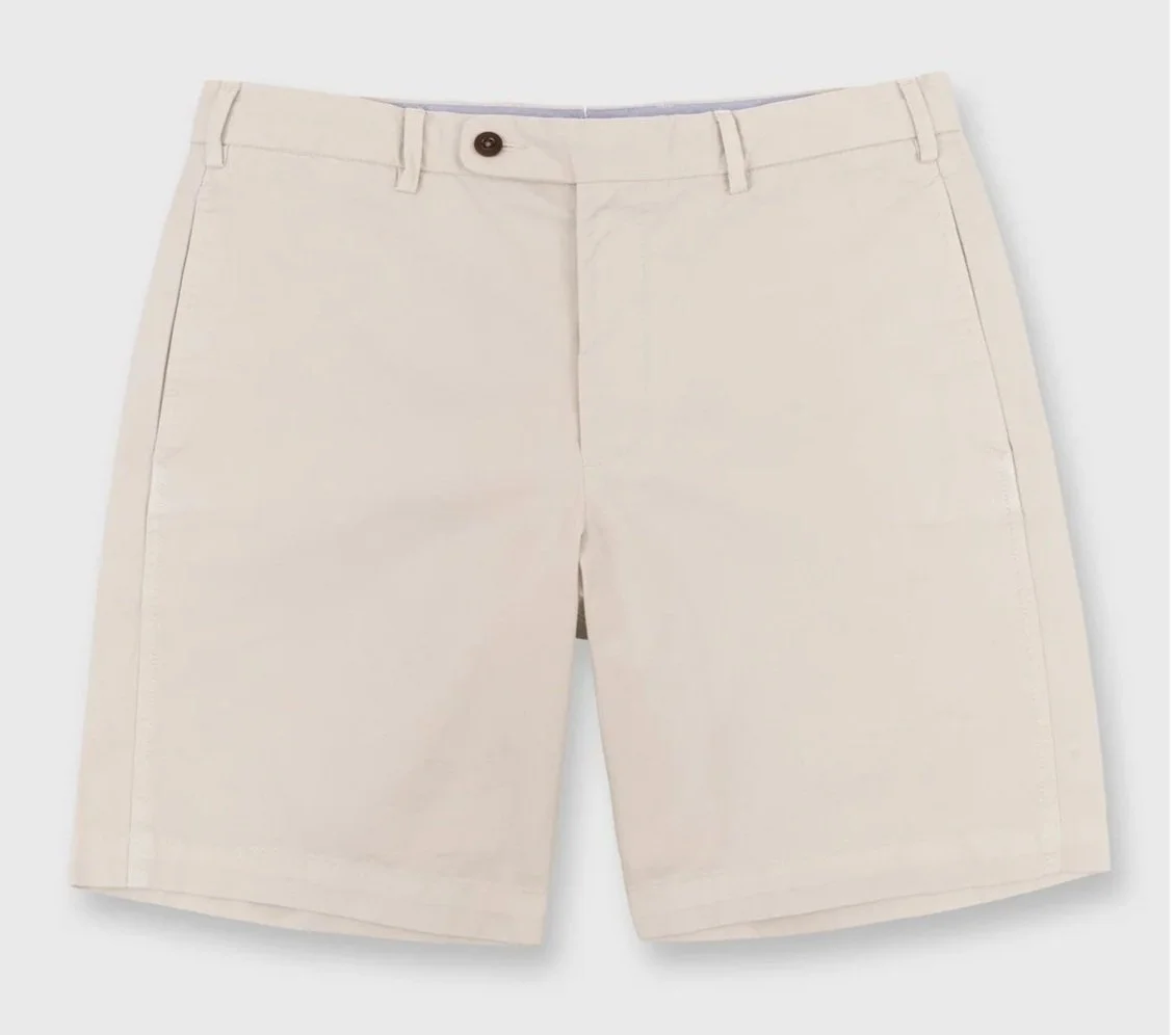 Garment-Dyed Twill Short in Stone $145